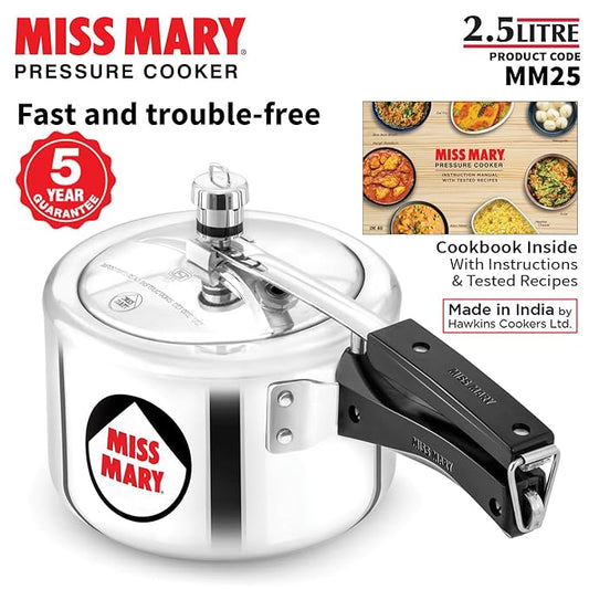 Hawkins 2.5 Litre Miss Mary Pressure Cooker, Inner Lid Cooker