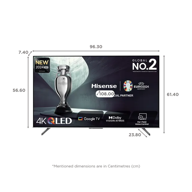 Hisense Q6N 109.22 cm (43 inch) QLED 4K Ultra HD Smart Google TV with 4K AI Upscaler