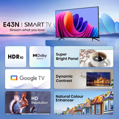 Hisense E43N 109.22 cm (43 inch) Full HD LED Smart Google TV with Dolby Audio