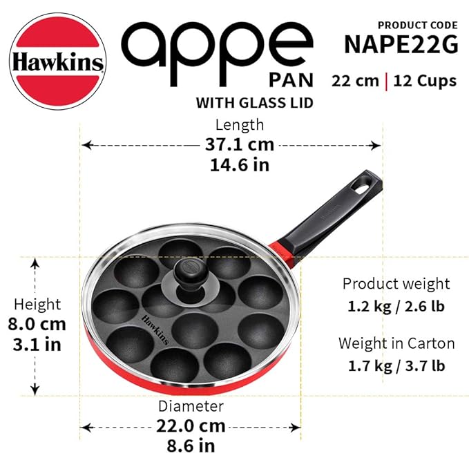 Hawkins Nonstick Appe Pan with Glass Lid, 12 Cups