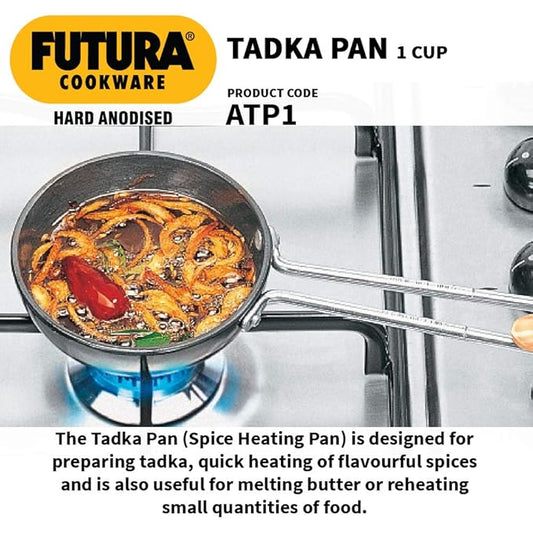 Hawkins Futura 1 Cup Tadka Pan, Hard Anodised Spice Heating Pan
