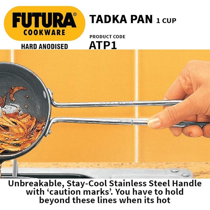 Hawkins Futura 1 Cup Tadka Pan, Hard Anodised Spice Heating Pan