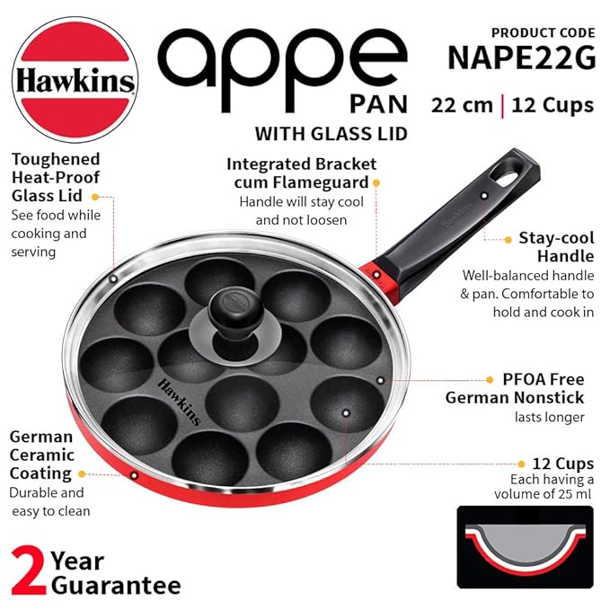 Hawkins Nonstick Appe Pan with Glass Lid, 12 Cups