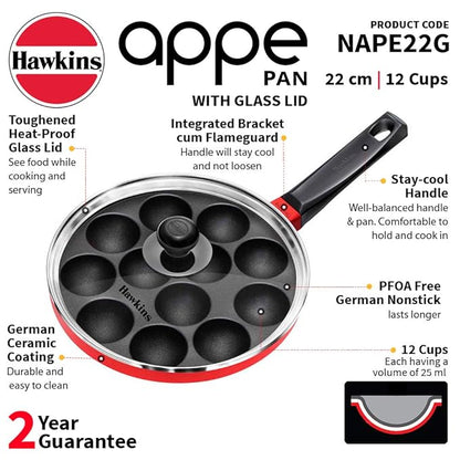 Hawkins Nonstick Appe Pan with Glass Lid, 12 Cups