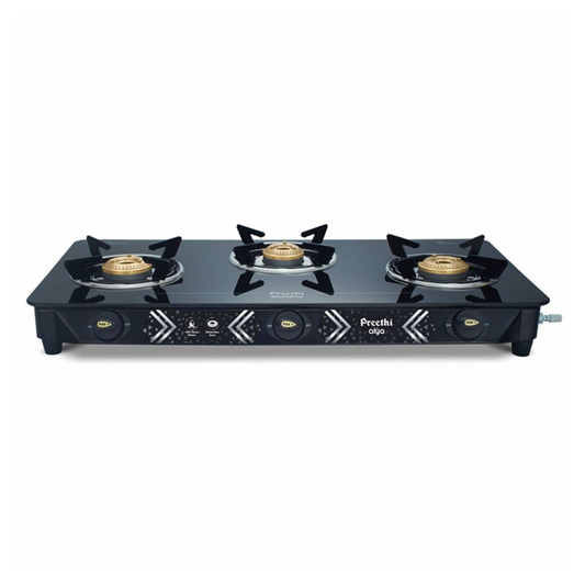 Preethi Alya Glass Top 3 Burner Gas Stove